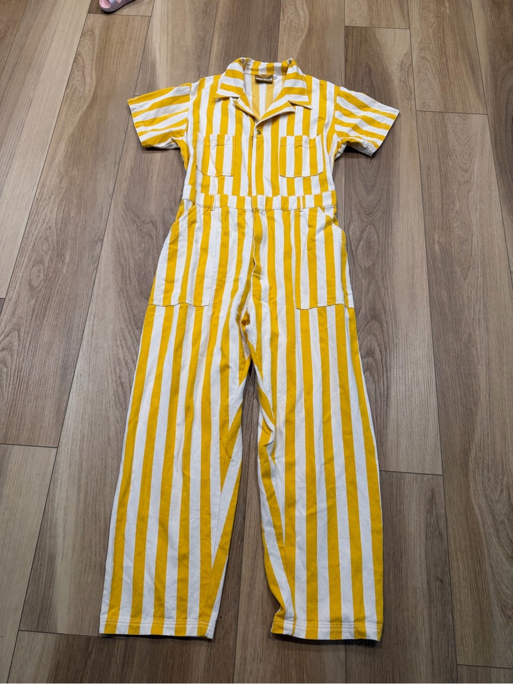 Big Bud Press Yellow & White Striped Jumpsuit